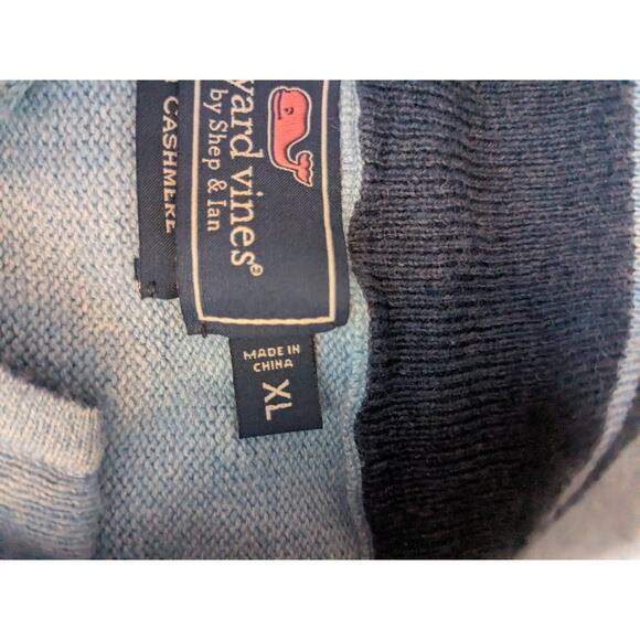 VINEYARD VINES Men's PALM BEACH Cashmere Blend 1/4 Zip Sweater XL BLUE - Picture 7 of 9